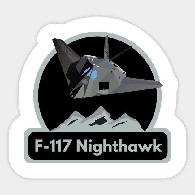 American Stealth Attack Aircraft F-117 Sticker by NorseTech